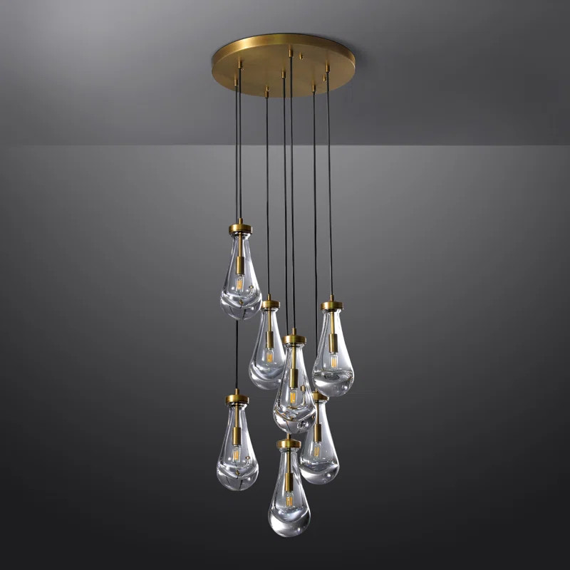 Seven-Dragonball Raindrop Solid Thick Glass Pendant light【Way day】 | Wayfair North America