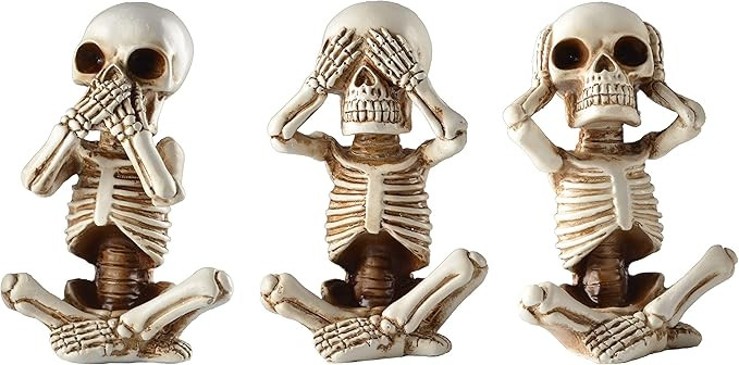 JORAE Skeletons Statue Hear See Speak No Evil Baby Halloween Figurines Home Decorative, Set of Th... | Amazon (US)