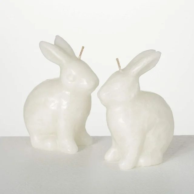 4.75"H Sullivans White Bunny Candle - Set of 2, White - Walmart.com | Walmart (US)