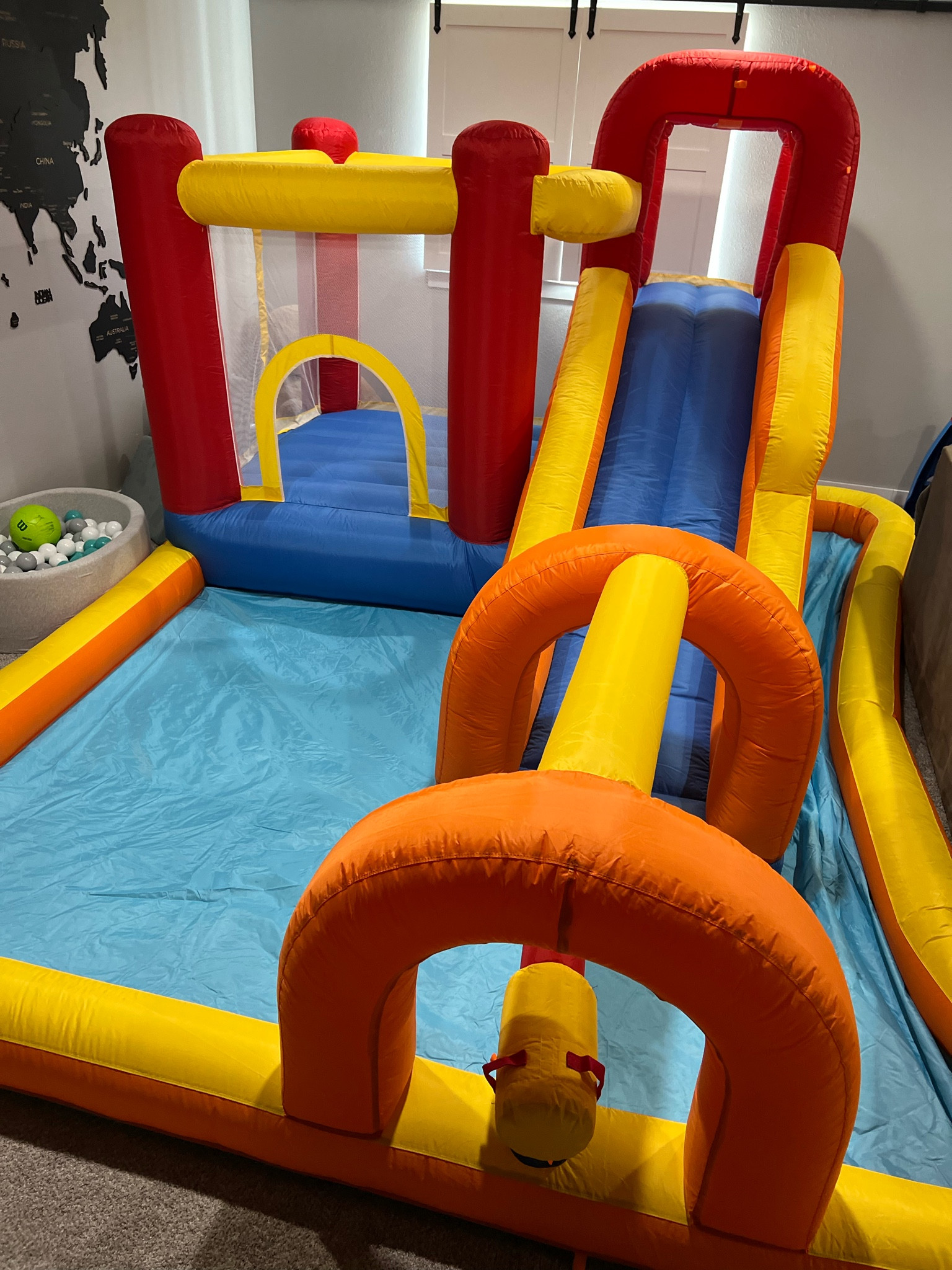 Inflatable bounce house - indoor and outdoor use!!! You can fill the bottom part up with water and water also shoots down the slide it make it extra summer fun!!! 

#LTKSeasonal #LTKfamily #LTKkids