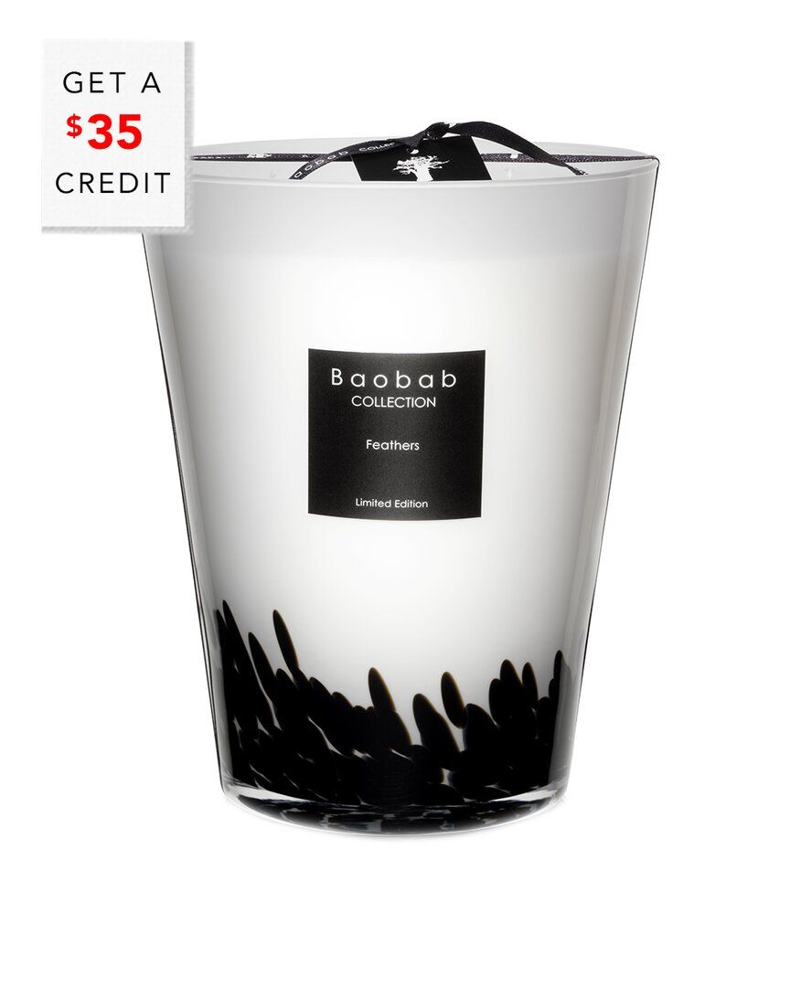 Baobab Collection Max 24 Feathers Candle | Gilt