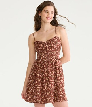 Floral Sweetheart Bustier Fit & Flare Dress | Aeropostale