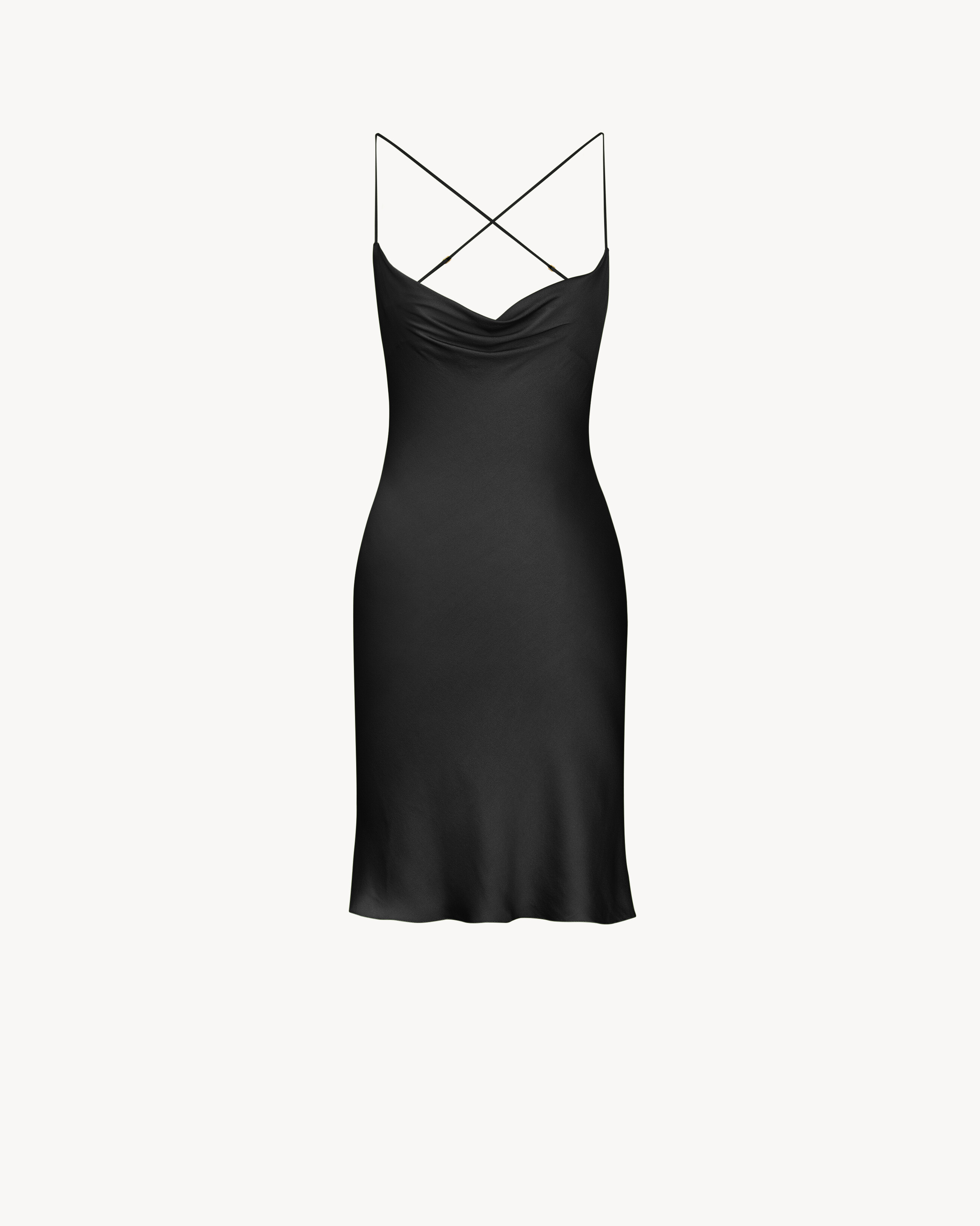 backless cowl dress in silk satin | Saint Laurent Inc. (Global)