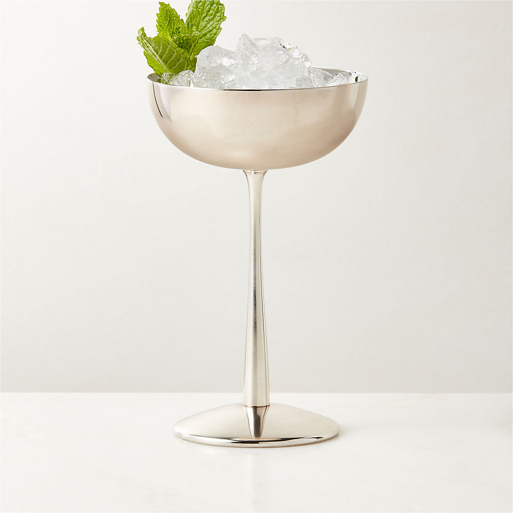 Emporia Stainless Steel Coupe Glass + Reviews | CB2 | CB2