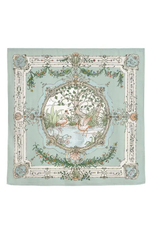 ATELIER CHOUX Olive Tapestry Cotton Swaddle in Green at Nordstrom | Nordstrom
