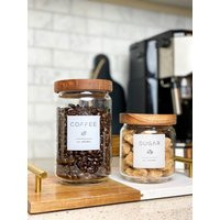 Glass Coffee Canister With Wood Lid | Etsy (US)