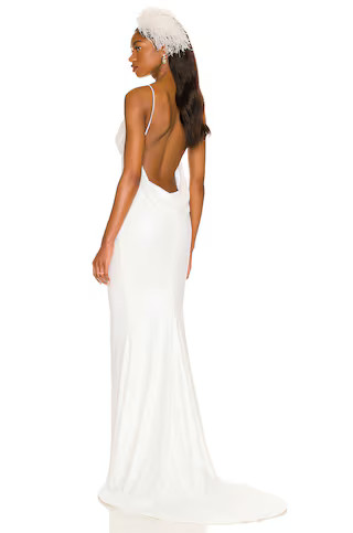 Katie May All A Dream Micro Sequin Gown in White from Revolve.com | Revolve Clothing (Global)