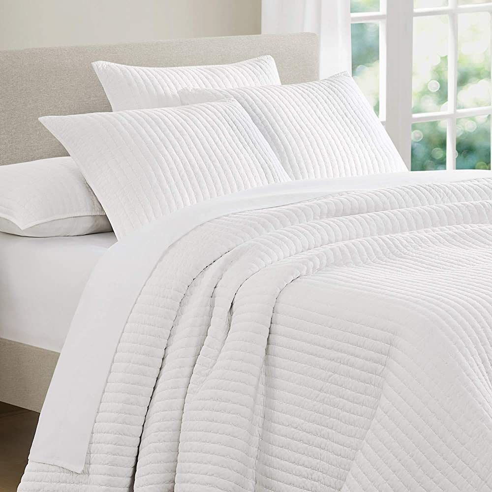 SHALALA Reversible Cotton Quilt Set King Size,King Quilt Bedding Set,Striped Geometric Bedspread,... | Amazon (US)