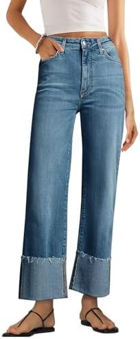 KUNMI Women's Wide Leg Jeans High Waisted Straight Leg Stretchy Denim Pants with Pockets | Amazon (US)