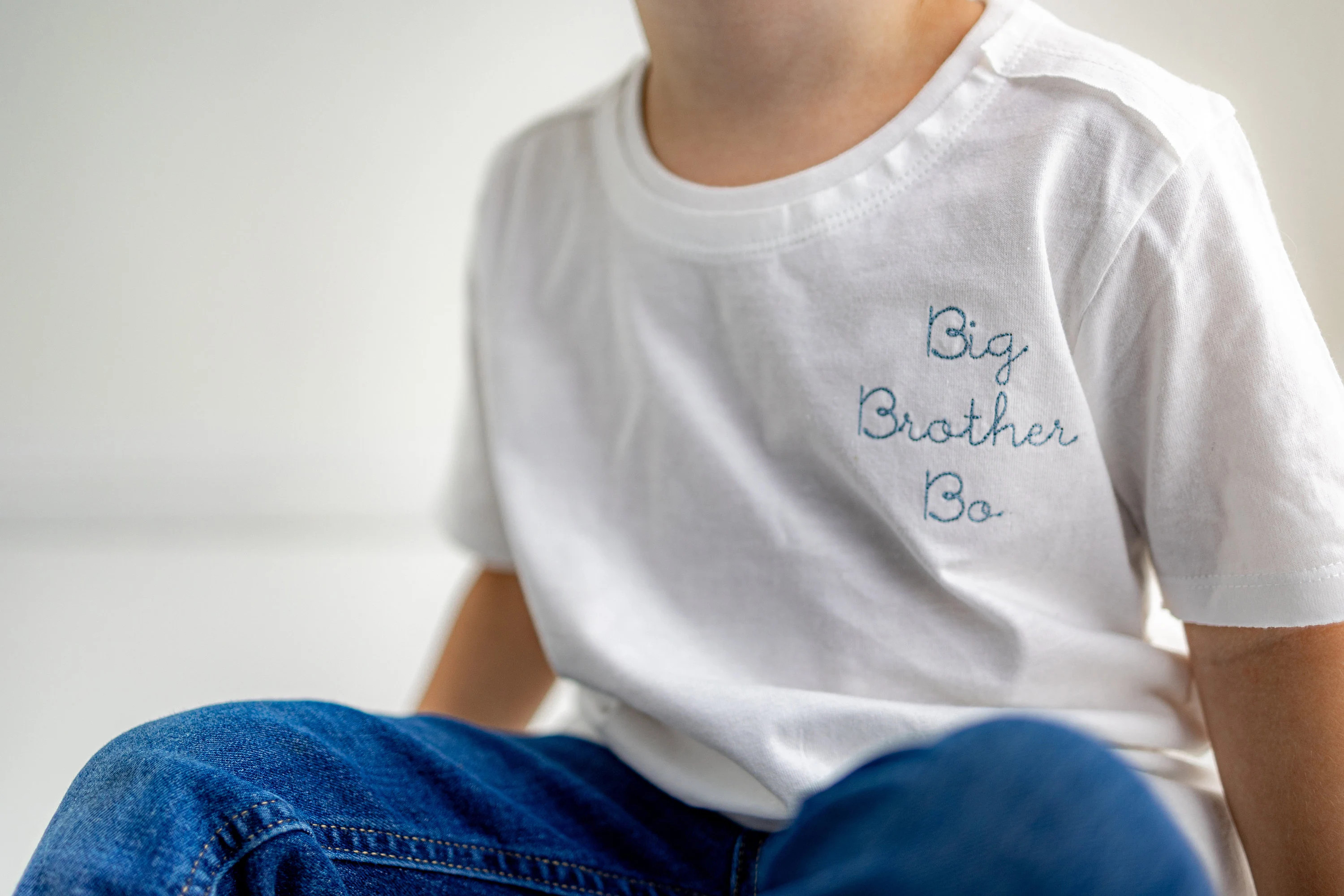 Custom Big Brother Little Sister Embroidered Toddler T-Shirt - Personalized Baby Clothing - New Baby Sibling Name | Etsy (Global)
