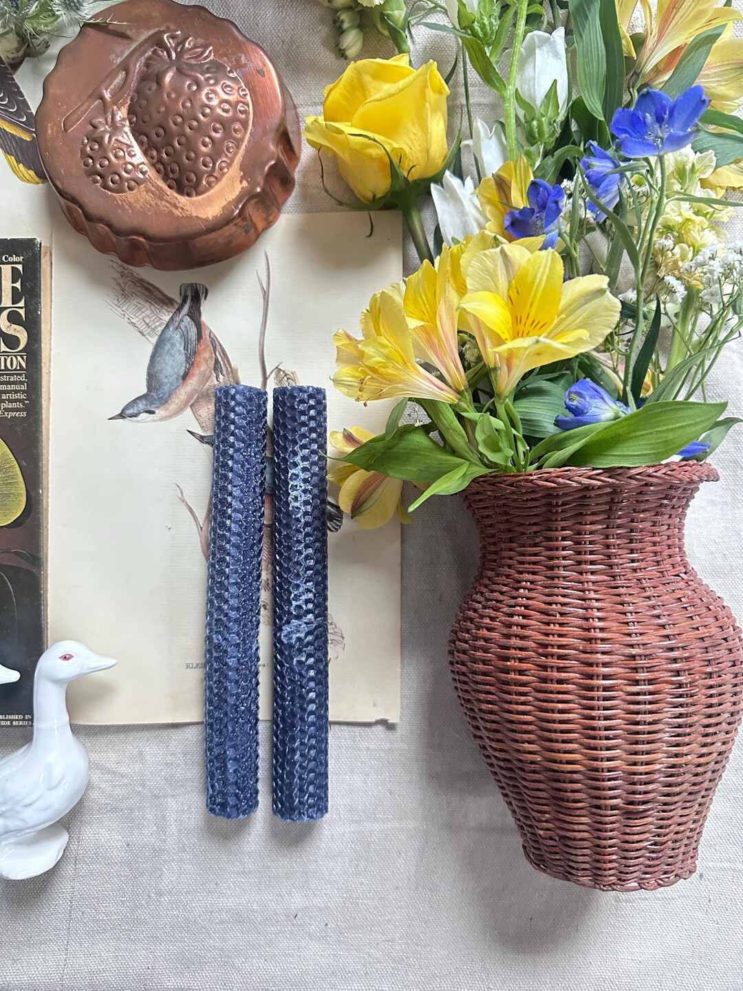 Handwoven Brown Wicker Vase | Rustic Miniature Basket Vase | Vintage-inspired Decorative Home Acc... | Etsy (US)