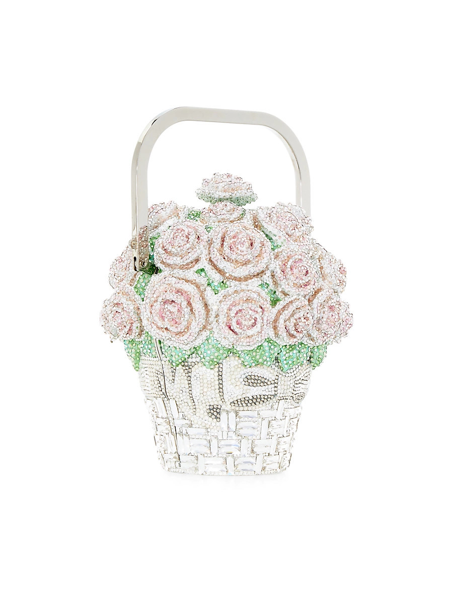 Women's Basket Of Roses Crystal Clutch-On-Chain - Silver Multi | Saks Fifth Avenue