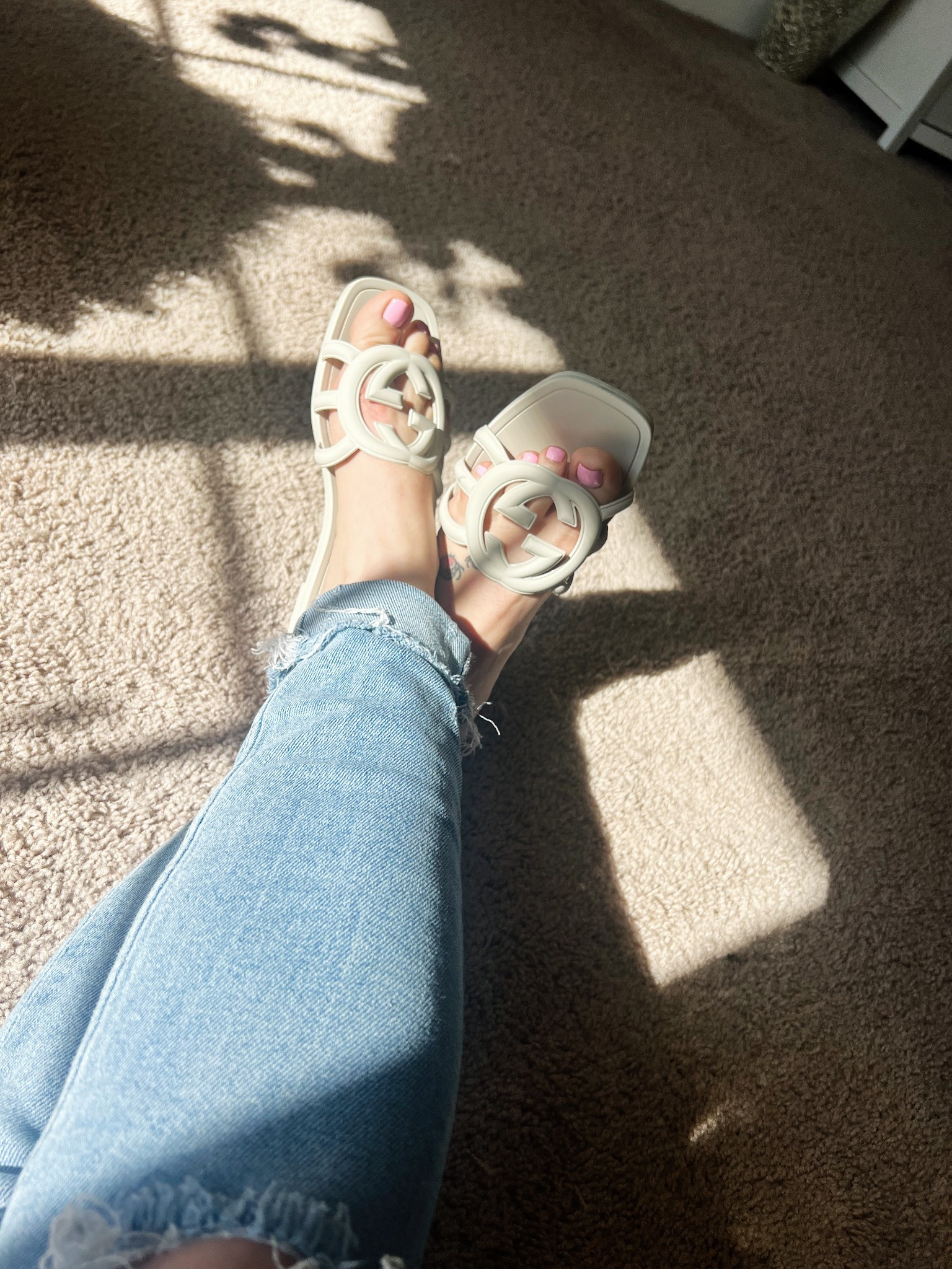 My friends surprised me with these beautiful Mystic White Gucci Sandals. I love them so much. Not a true white kinda an off depending on the lighting. Will go with everything. I’m wearing a size 6. Other colors are available. #gucci #sandals

#LTKShoeCrush #LTKSeasonal #LTKGiftGuide