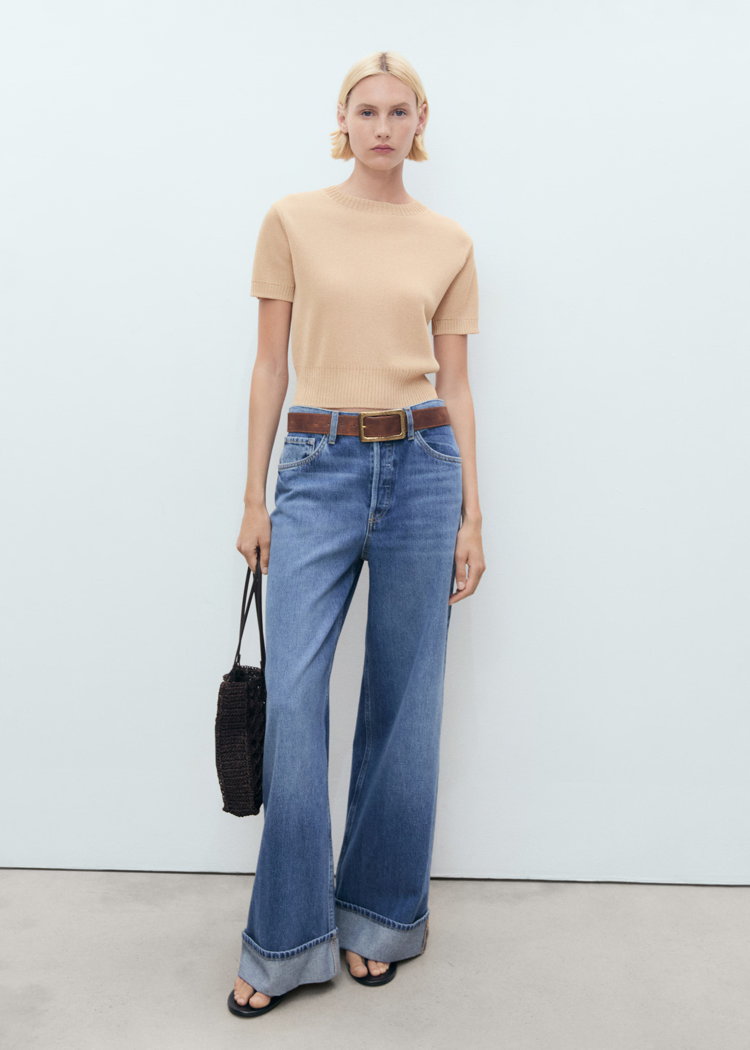 Short-sleeved crop sweater - Women | MANGO USA | Mango (US/MX/AU)