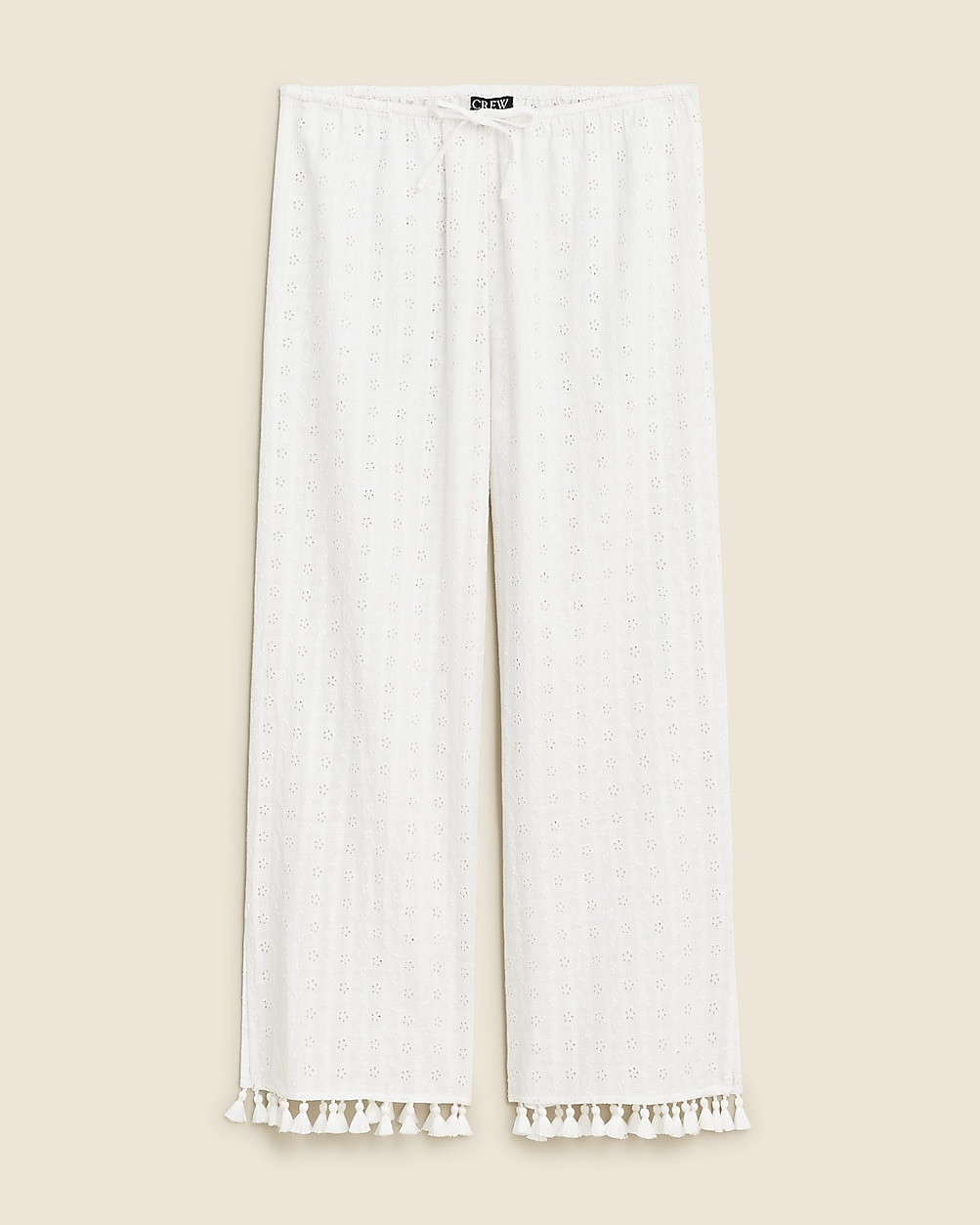 Eyelet beach pant with tassels | J. Crew US