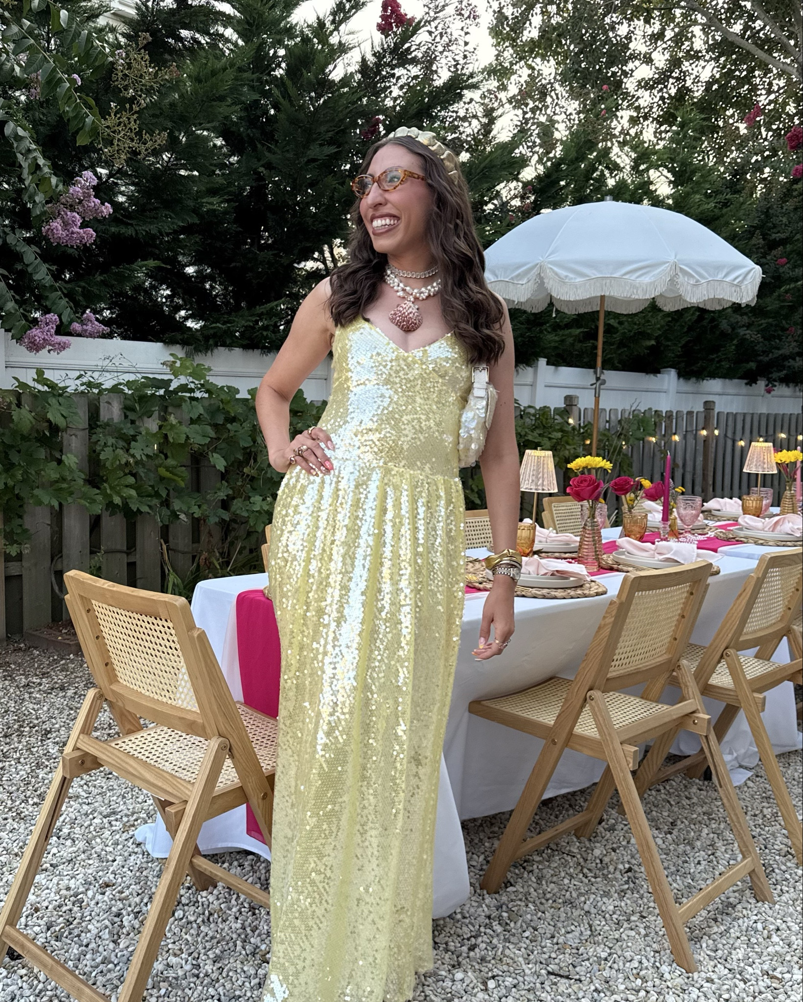 My sparkly summer birthday dinner party look! 🎂🌻⭐️ 

#LTKItBag #LTKParties #LTKSeasonal