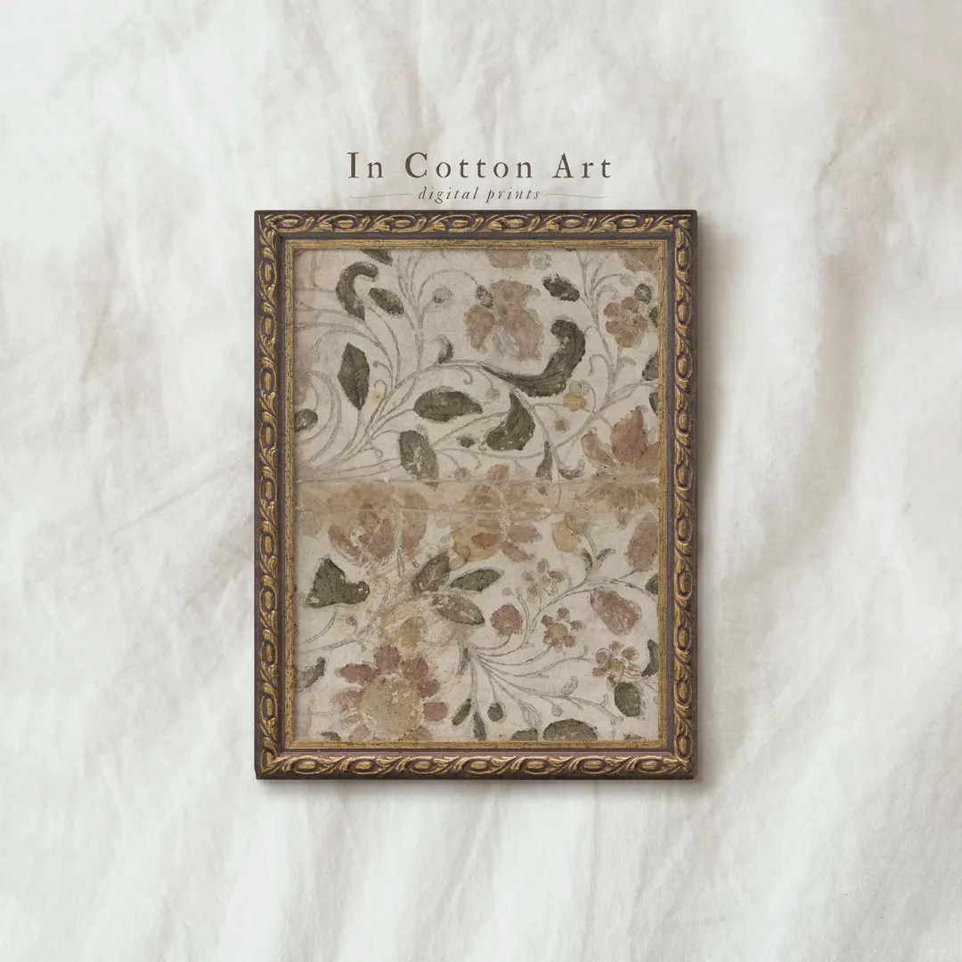 Nursery Botanical Print Digital Download / Neutral Floral Painting PRINTABLE / Vintage Flower Pat... | Etsy (US)