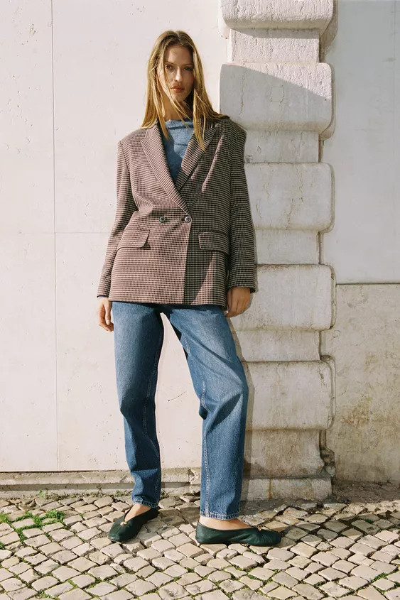 OVERSIZE-BLAZER MIT KAROMUSTER | Zara DE