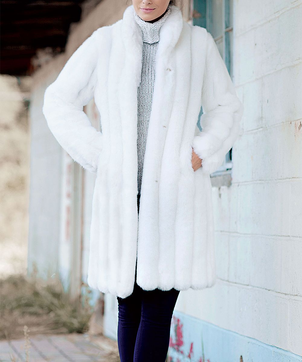 Donna Salyers' Fabulous-Faux Furs Women's Non-Denim Casual Jackets White - White Faux Fur Coat - Wom | Zulily