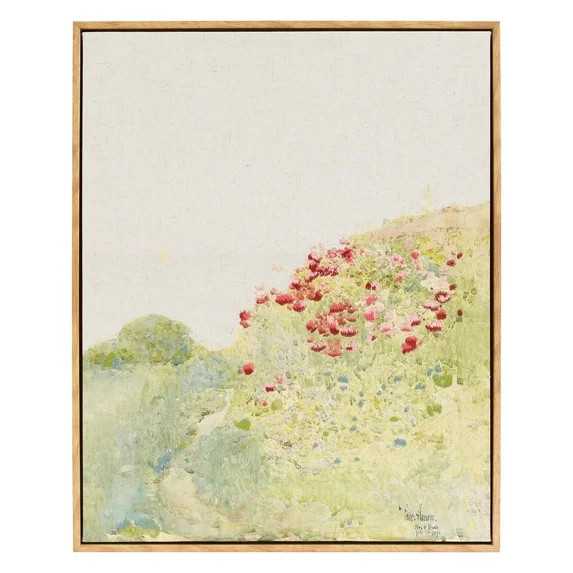Beautiful by Drew Field of Poppies Isles of Shoals Framed Linen Wall Art by Childe Hassam, Embroi... | Walmart (US)