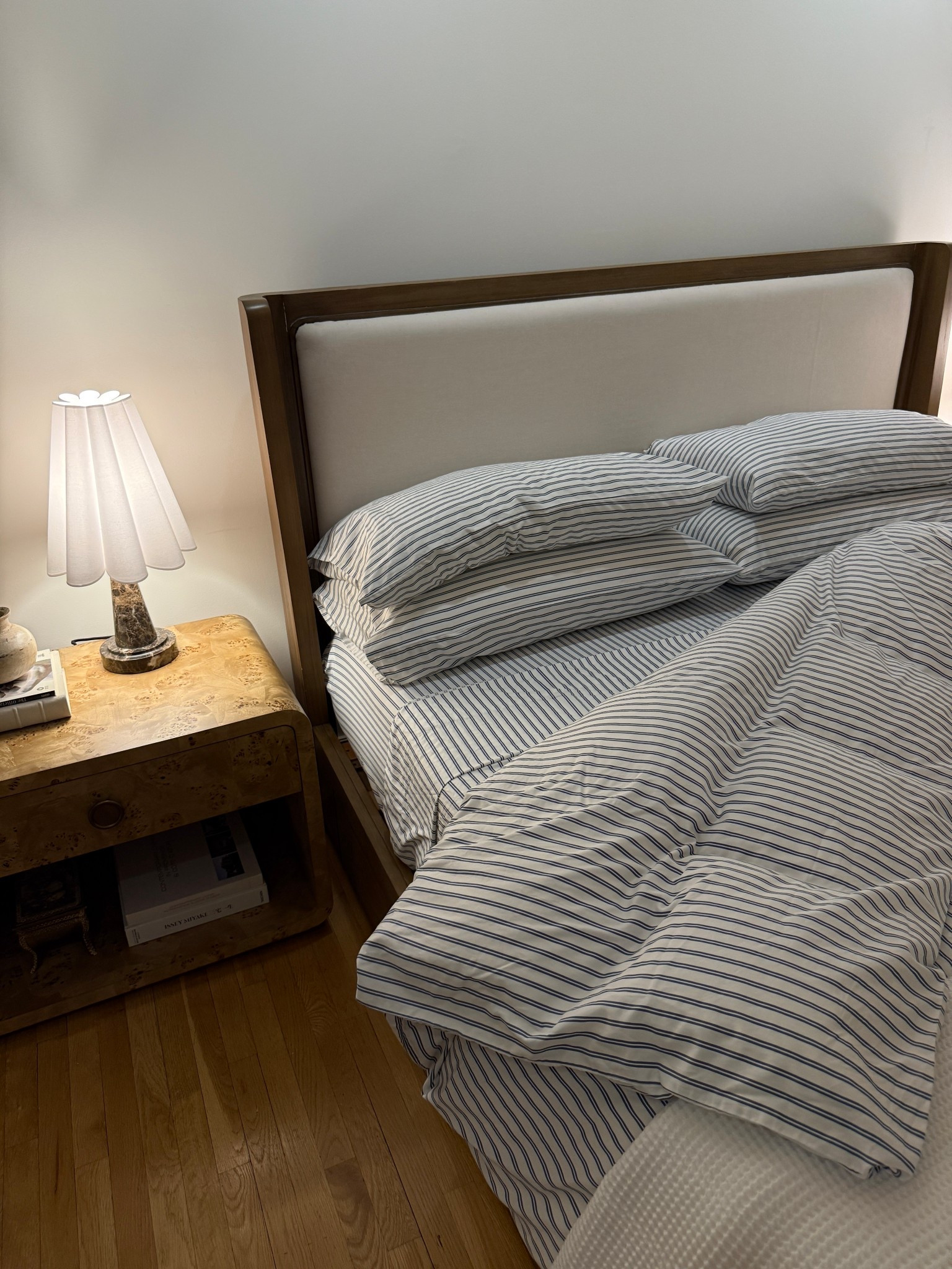 Bedding!!! So soft. In color tandem stripe in storm 