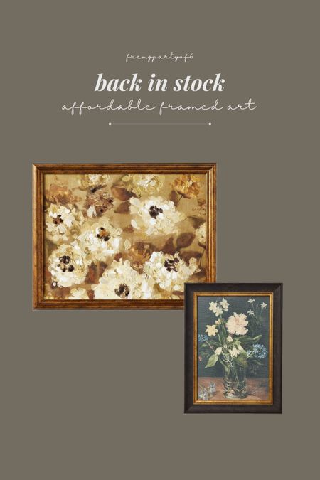 This affordable framed art is back in stock this morning! I have both and love them. They are so pretty in person. The brown oil painting can be hung vertically or horizontally.

#LTKhome #LTKfindsunder50