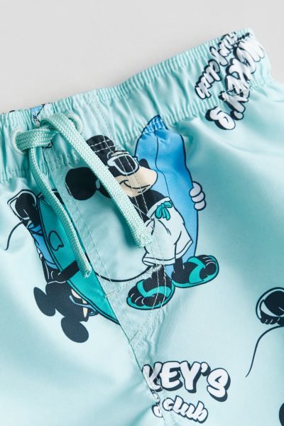 Patterned Swim Shorts - Turquoise/Mickey Mouse - Kids | H&M US | H&M (US + CA)