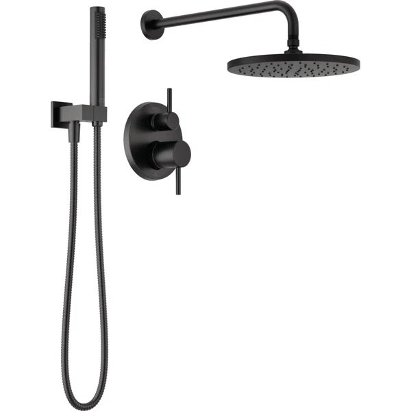 Modern Raincan Round Shower System, Rain Shower Head with Handheld Spray, Shower Faucet Set | Wayfair North America