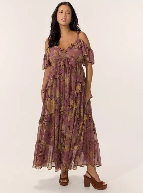 Festi Chiffon Ruffle Maxi Dress | Torrid (US & Canada)
