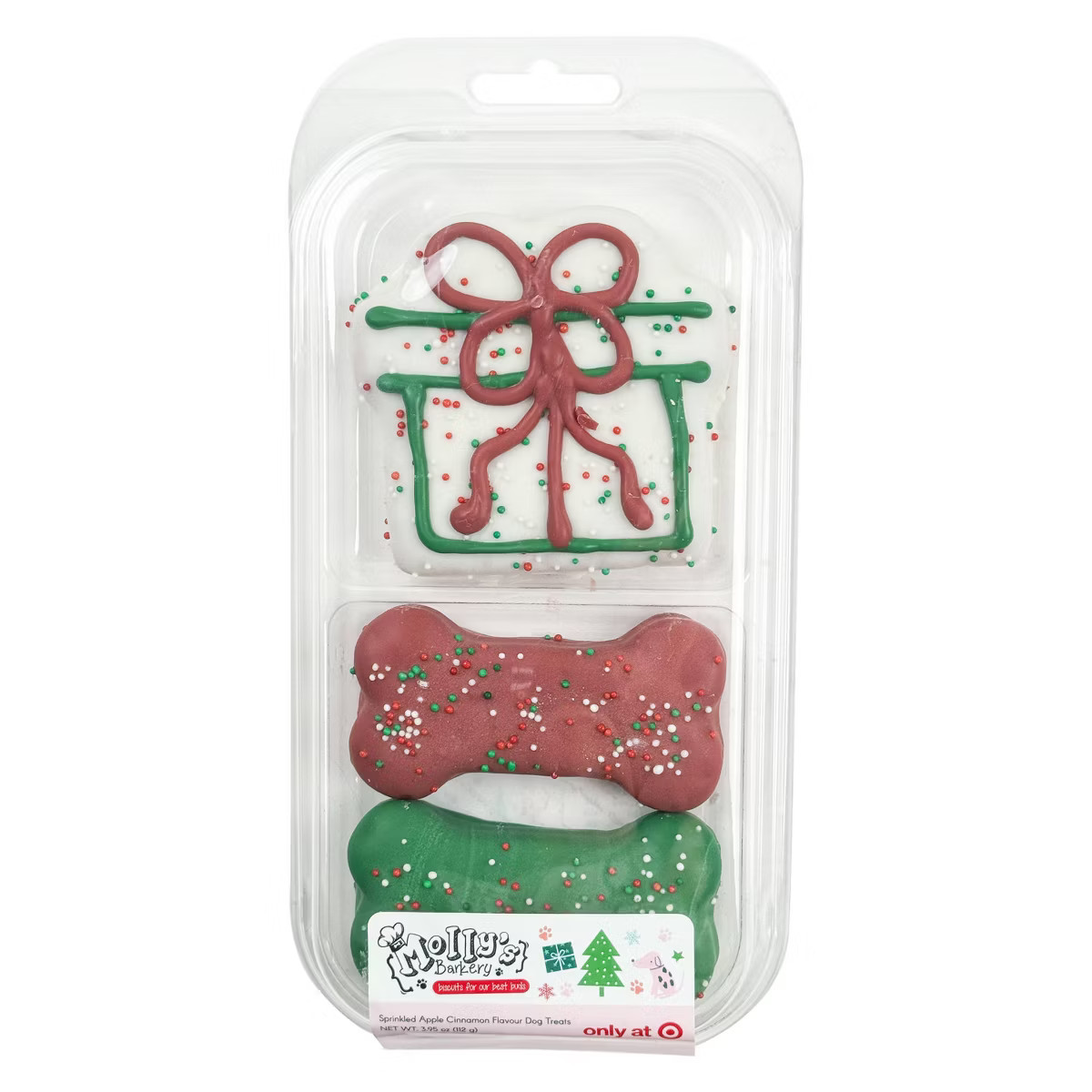 Molly's Barkery Holiday Hand Deco Cookie Apple and Cinnamon Flavor Crunchy Dog Treats - 3.95oz | Target