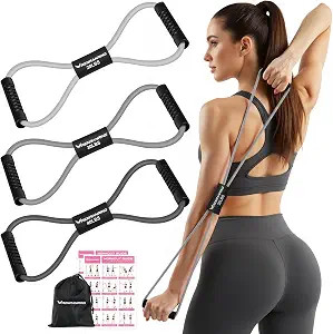Figure 8 Resistance Bands with Handles, 3 Levels Latex Exercise Stretch Bands | Amazon (US)