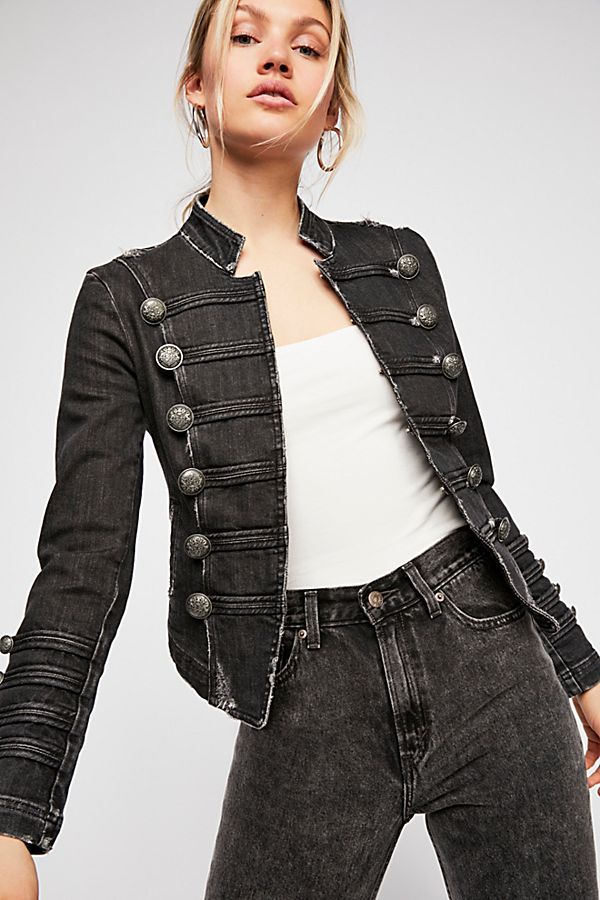 Fitted Military Denim Jacket | Free People (Global - UK&FR Excluded)