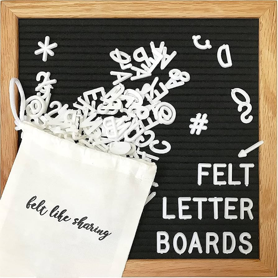 Felt Letter Board, 10x10in Changeable Letter Board with Letters White 300 Piece - Felt Message Bo... | Amazon (US)
