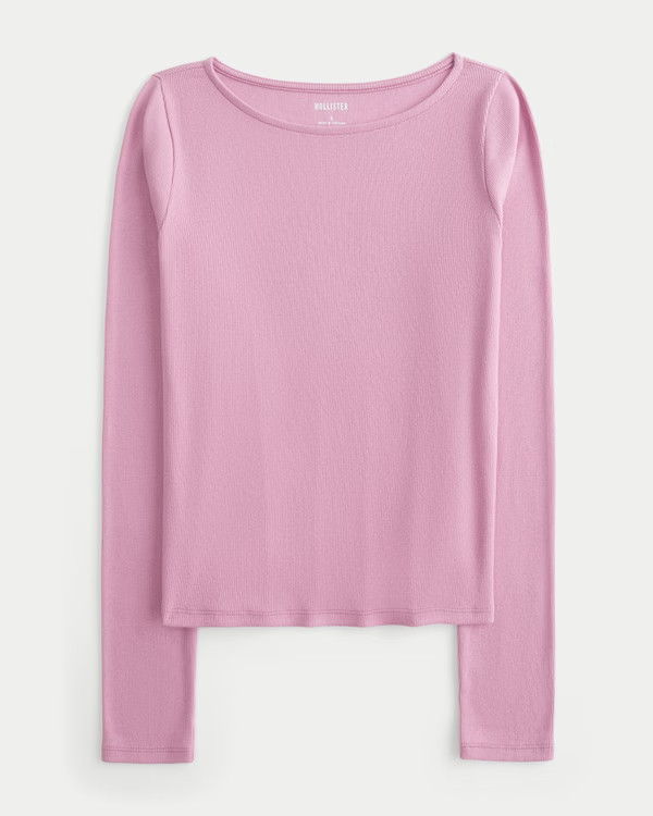 Women's Long-Sleeve Slash-Neck Top | Women's Tops | HollisterCo.com | Hollister (US)