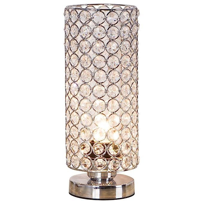 ZEEFO Crystal Table Lamp, Nightstand Decorative Room Desk Lamp, Night Light Lamp, Table Lamps for... | Amazon (US)