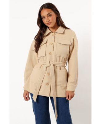 Petal and Pup Women's Arlow Tie Front Shacket - Cream | Macy's