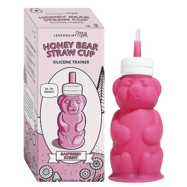 Legendairy Milk Honey Bear Silicone Straw Cup for Infants, Raspberry Sorbet, 8 oz | Walmart (US)