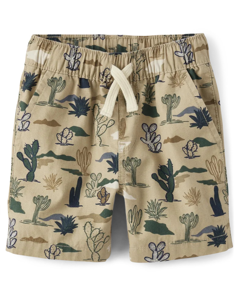 Baby And Toddler Boys Print Pull On Jogger Shorts - java hill | The Children's Place