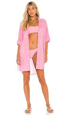 ZULU & ZEPHYR Button Up Shirt in Hot Pink from Revolve.com | Revolve Clothing (Global)