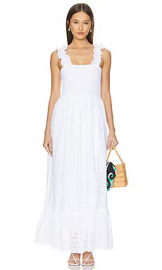 Bobi Eyelet Dress in White from Revolve.com | Revolve Clothing (Global)