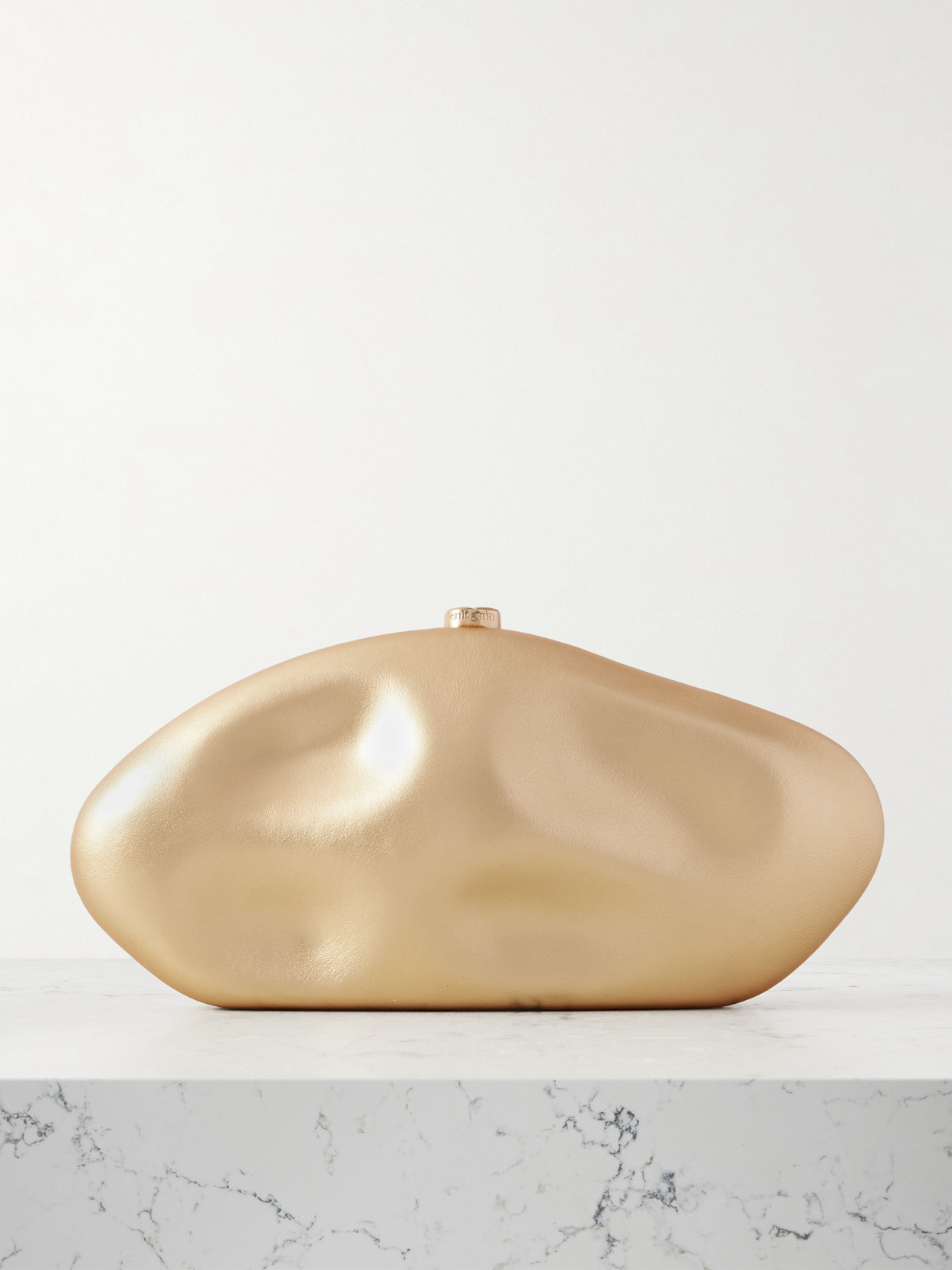 Cult Gaia - The Caldera Metallic Leather Clutch - Gold | NET-A-PORTER (UK & EU)