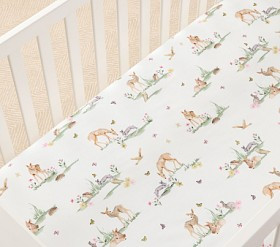 AERIN Fawn Organic Crib Fitted Sheet | Pottery Barn Kids