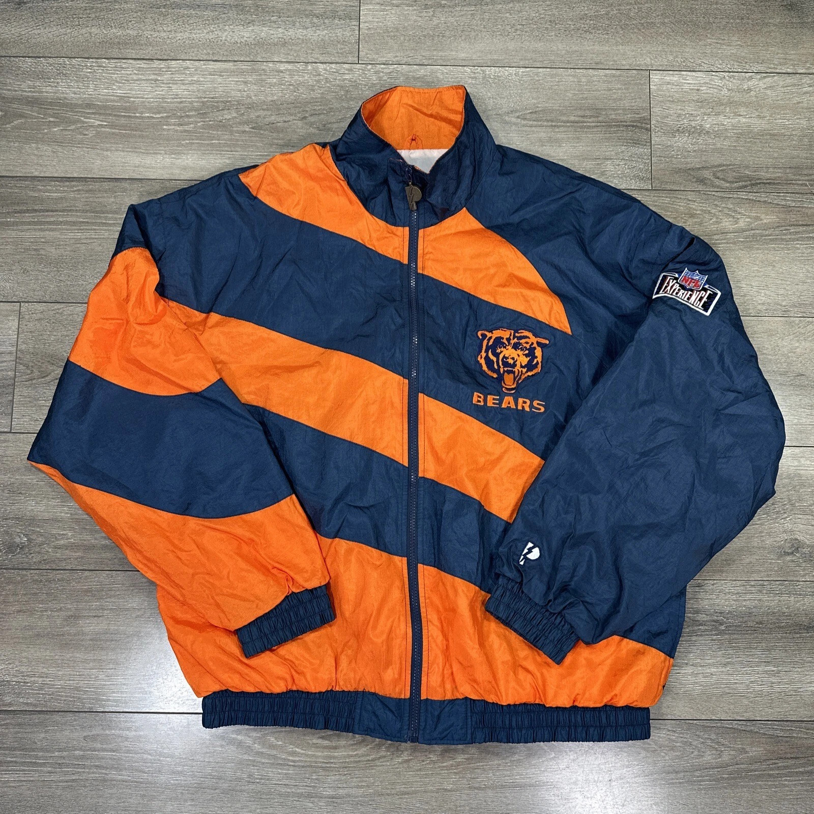 Pro Player Chicago Bear Vintage NFL Zip Up Windbreaker Nwt Very Rare L | eBay US