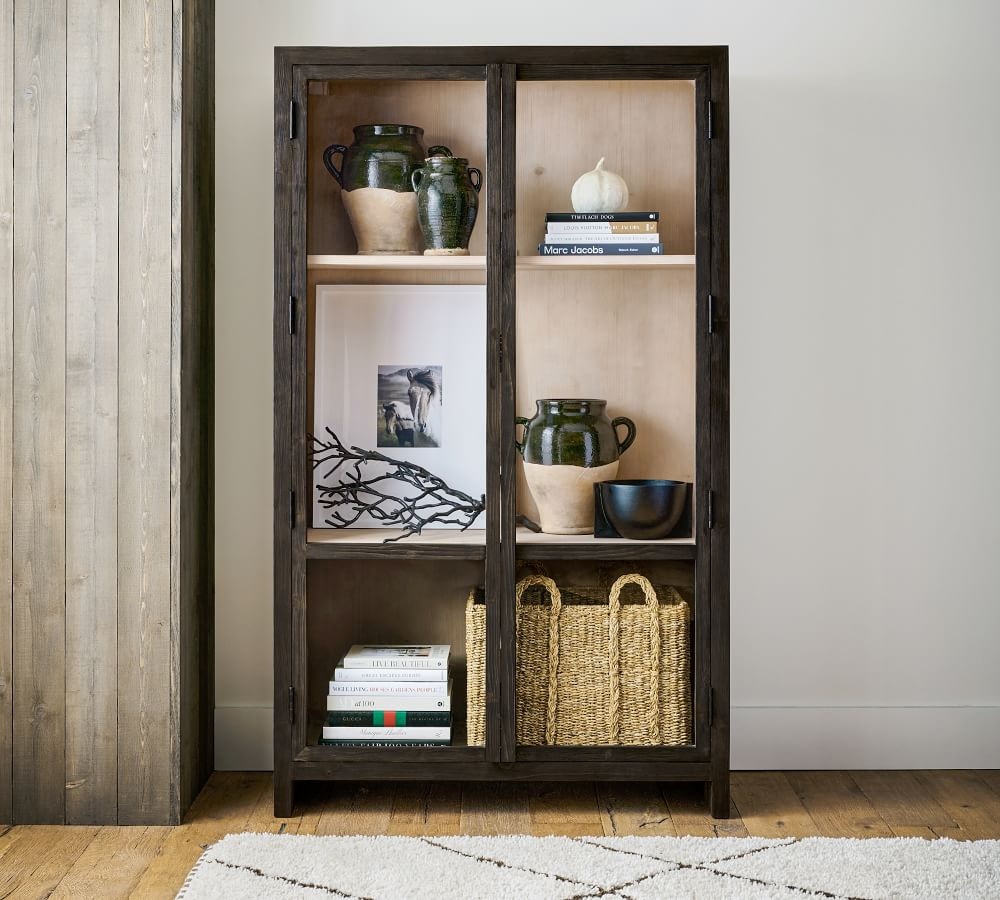 Folsom 49" x 82" Glass Storage Cabinet | Pottery Barn (US)