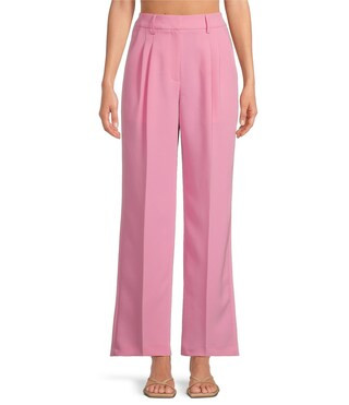Gianni Bini Hartley Crepe Pleated Straight Wide Leg Coordinating Pants | Dillard's | Dillard's