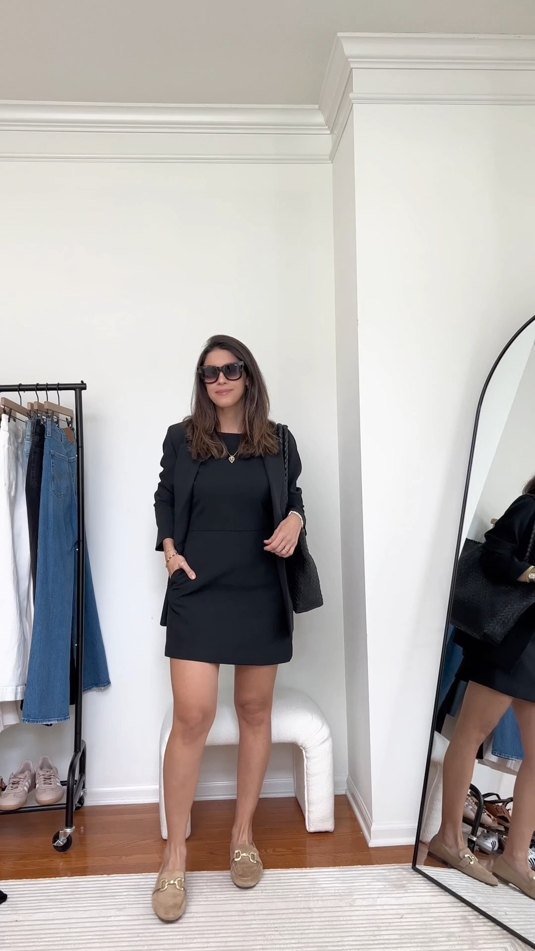 The only black dress you need this season! This dress is a classic style, has pockets and perfect to wear with blazers, jackets, sneakers, boots, sandals and flats
The tailored material makes it elevated 
I sized up to a 6 (I’m 5’6 and between a size Small and Medium.)
@Aritzia 

#LTKootd #LTKSeasonal