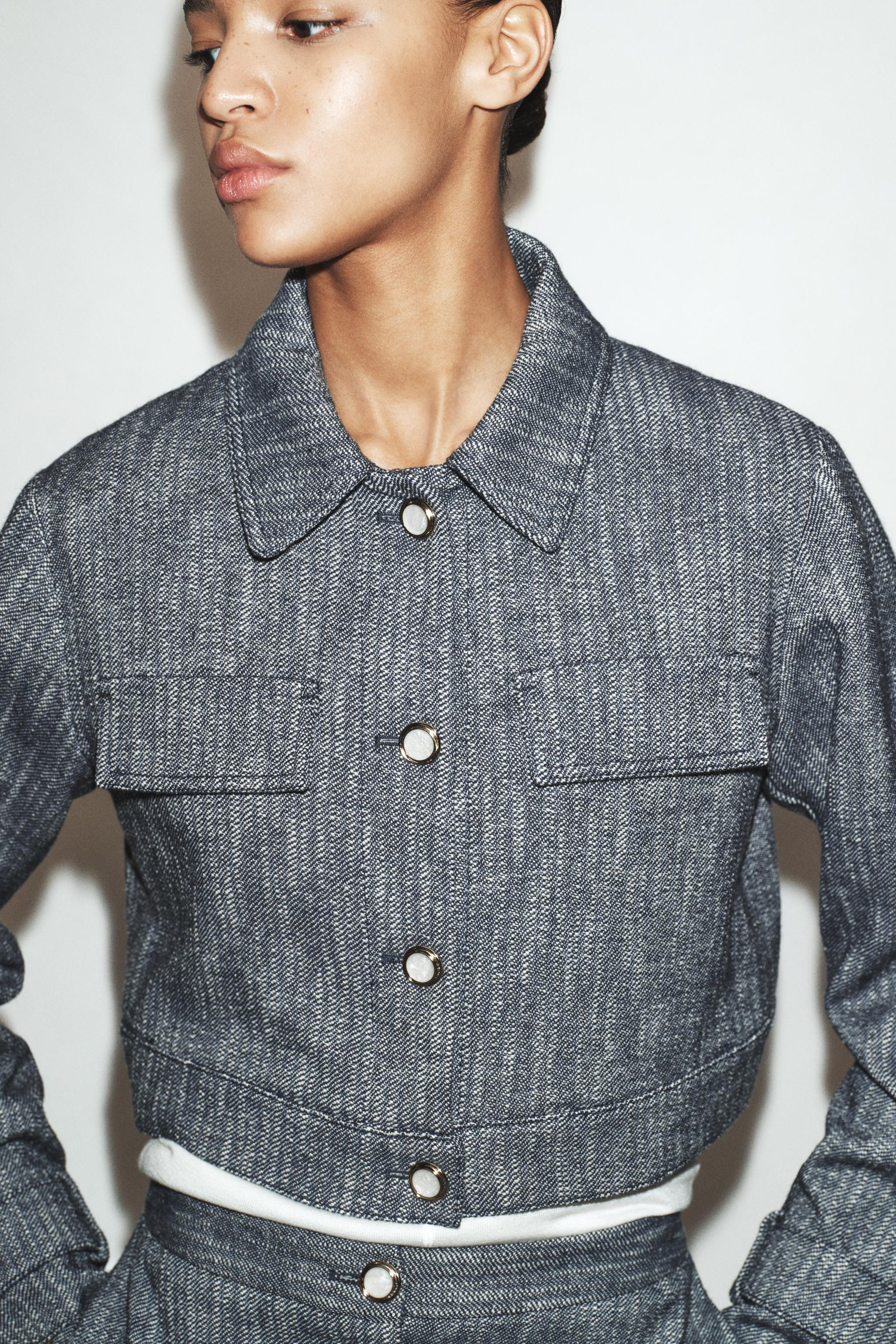 CROPPED TEXTURED JACKET | Zara US