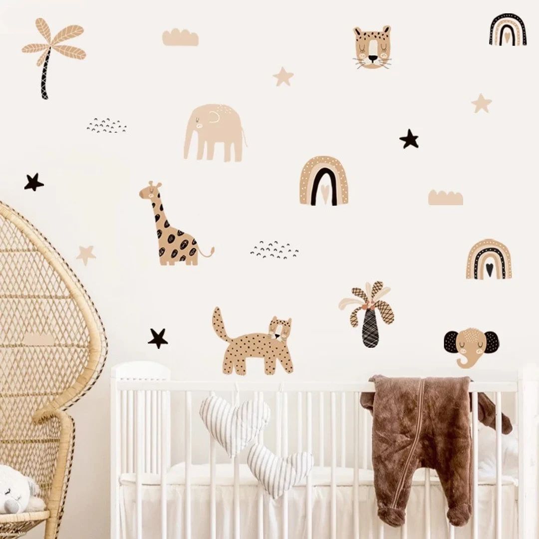 Boho Jungle Safari Wall Stickers and Decals - Etsy | Etsy (US)