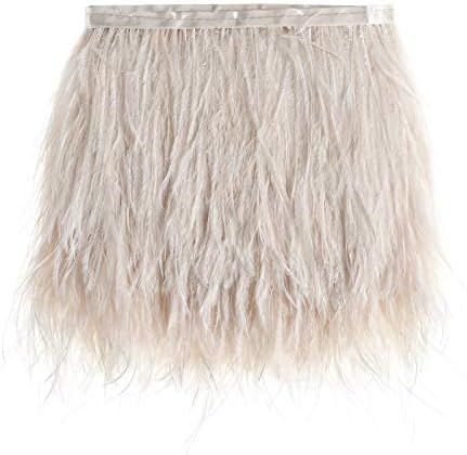 Natural Ostrich Feather Fringe Trim - Feathers Sewing Crafts Decor for Dress Costume 4-6 inches 2 Ya | Amazon (US)