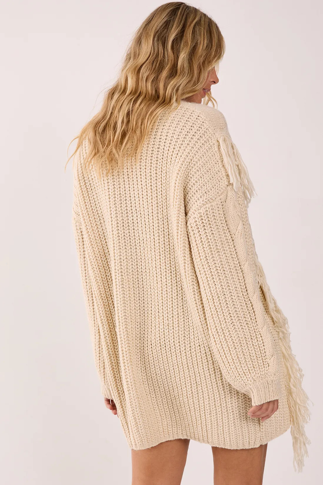 Jumpers & Cardigans | Fringe Cable Mix Longline Knitted Cardigan | NastyGal | NastyGal UK